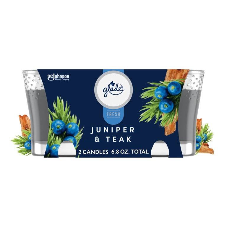 Glade Candle, Mothers Day Gifts, Infused with Essential Oils, Juniper & Teak Scent, 2 Count | Walmart (US)