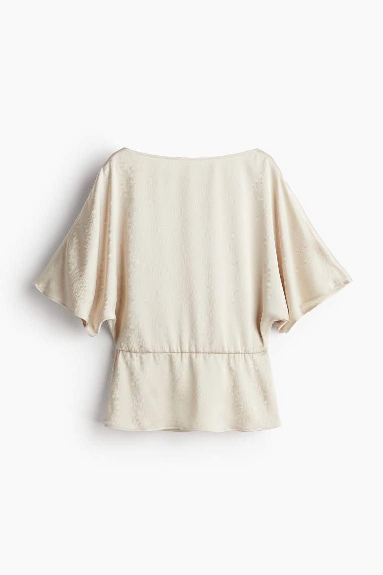 Tapered-waist blouse - Light beige - Ladies | H&M US | H&M (US + CA)