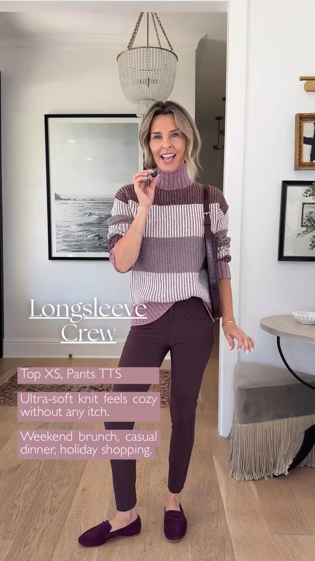 Discount Code Tammy20 
I’m 5’6’’
-wearing size XS in this crazy soft sweater! 
-Geneva pant TTS

#LTKootd #LTKWorkwear #LTKActive