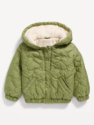 Sherpa-Trim Quilted Jacket for Toddler Girls | Old Navy (US)