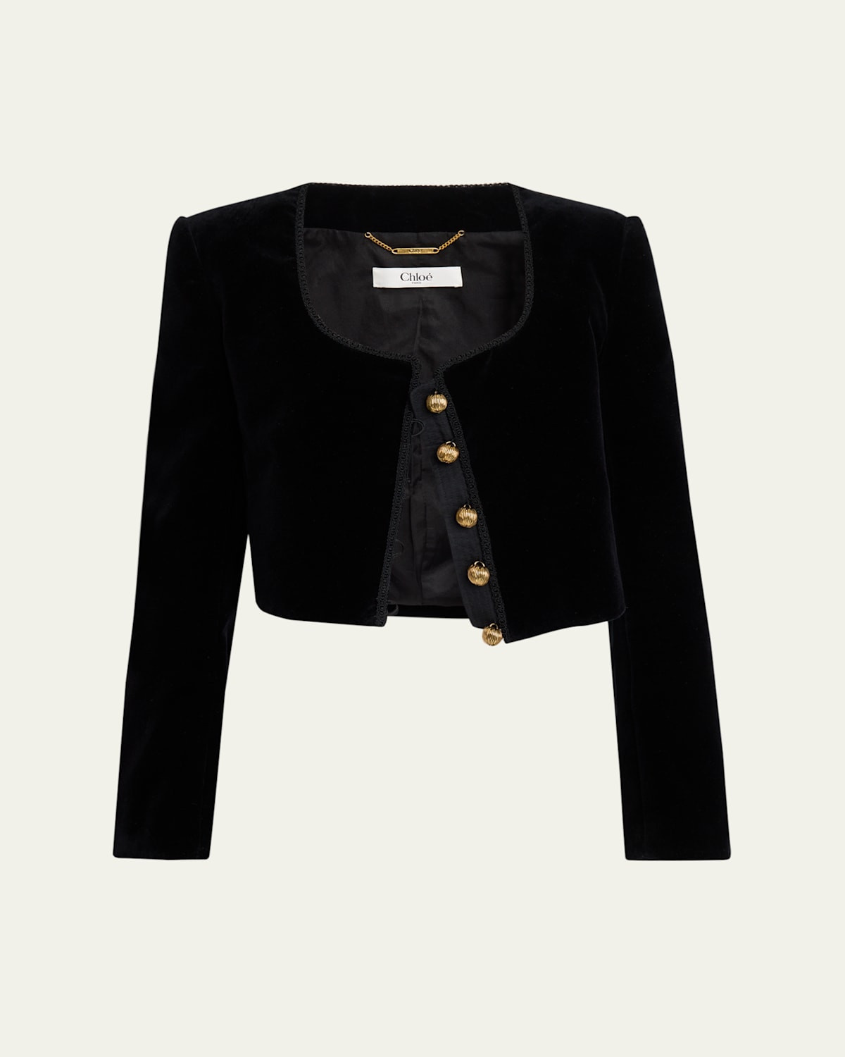 Velvet Cropped Top Coat | Bergdorf Goodman