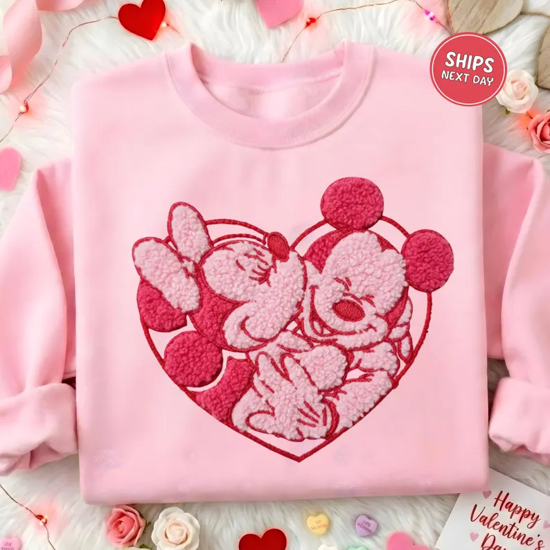 Mickey and Minnie Valentines Sweatshirt Disney Faux Yarn Shirt Disney Valentines Day Shirt Cute D... | Etsy (US)