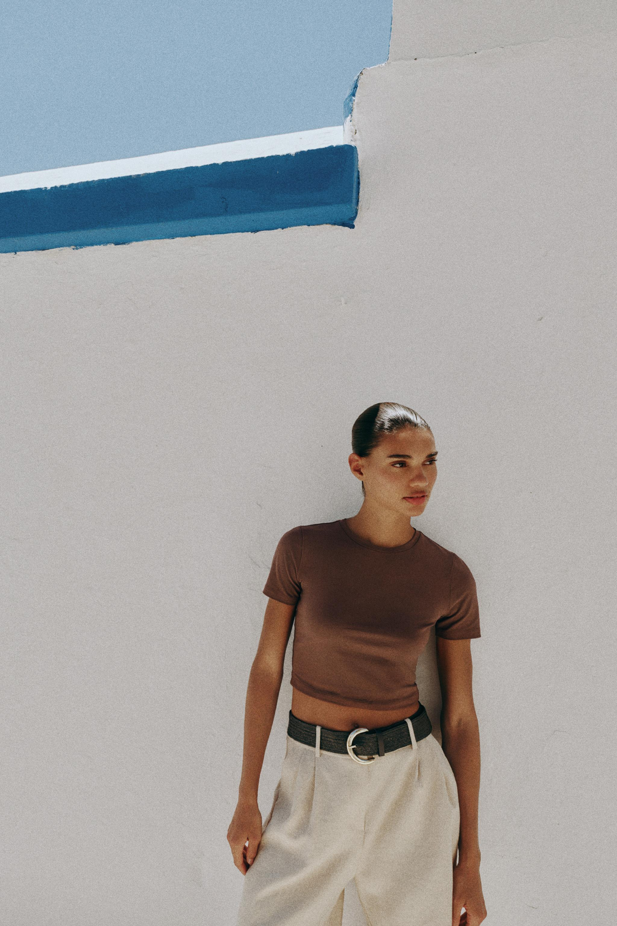 SHORT SLEEVE CROP TOP | Zara US