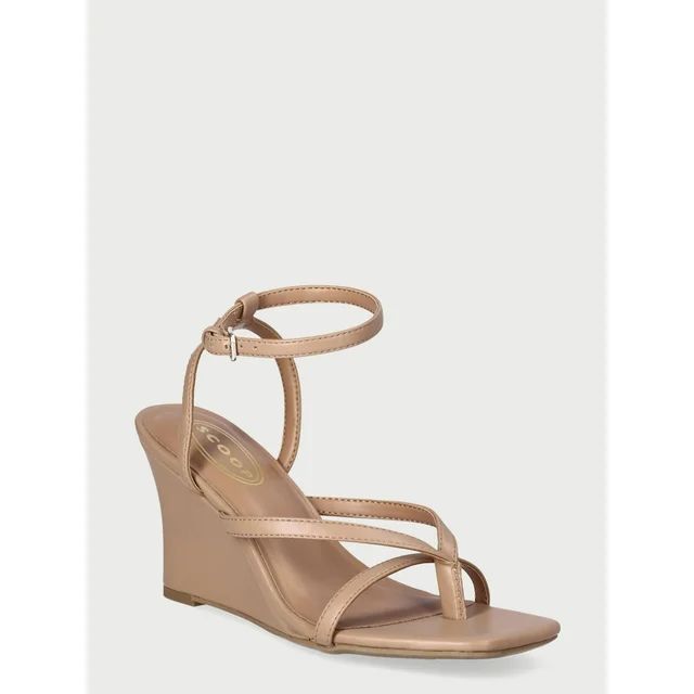 Scoop Women’s Angled Strappy Wedge Sandals | Walmart (US)