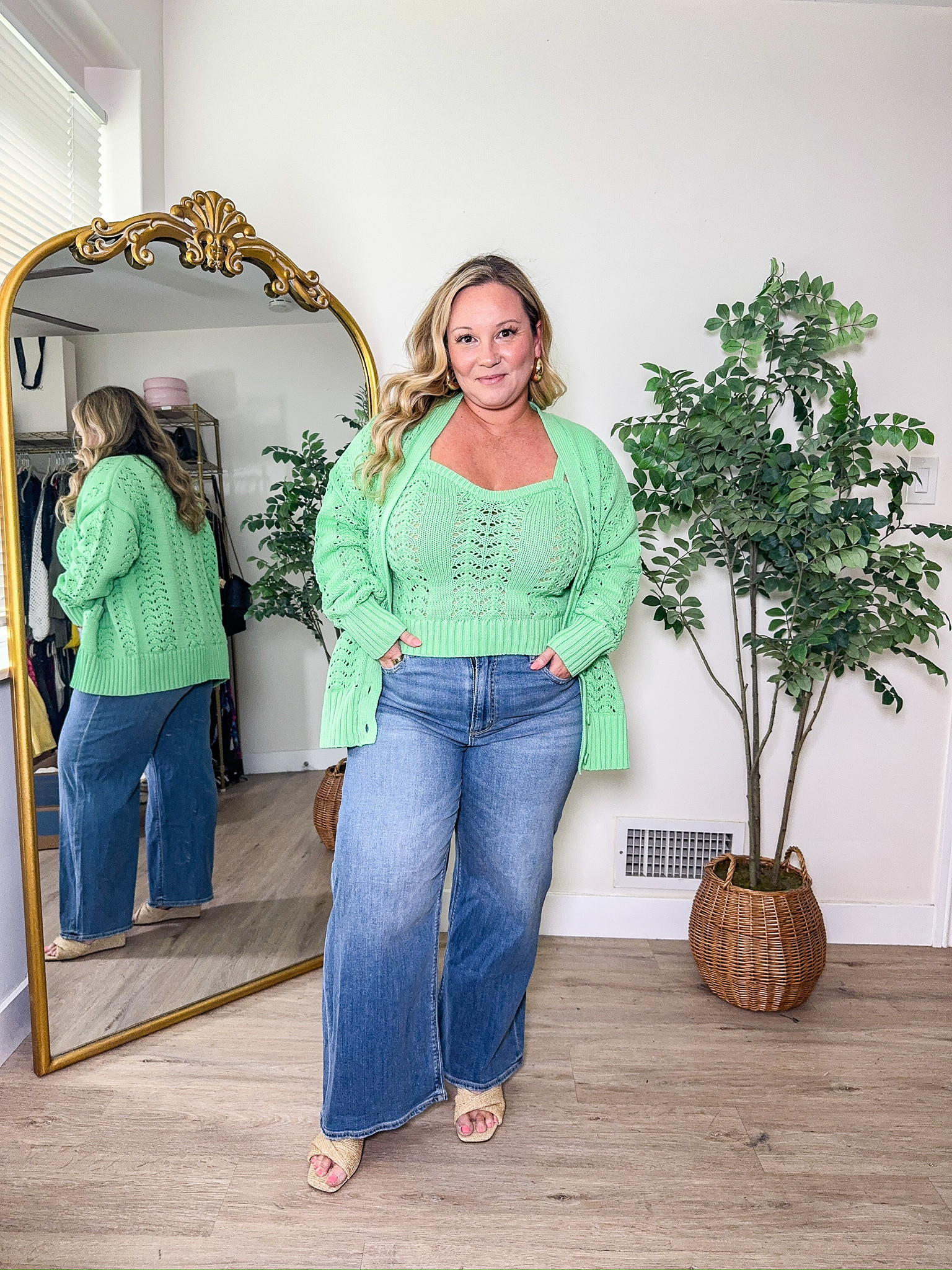 Spring outfit inspo☘️

This Walmart sweater set is to die for — paired with my favorite American Eagle jeans🤍

Tops: size Large
Jeans: size 12 short



Spring outfits 2026, summer outfits, work outfits, affordable, shelli enright, stylenright 

 #LTKootd #LTKSeasonal
