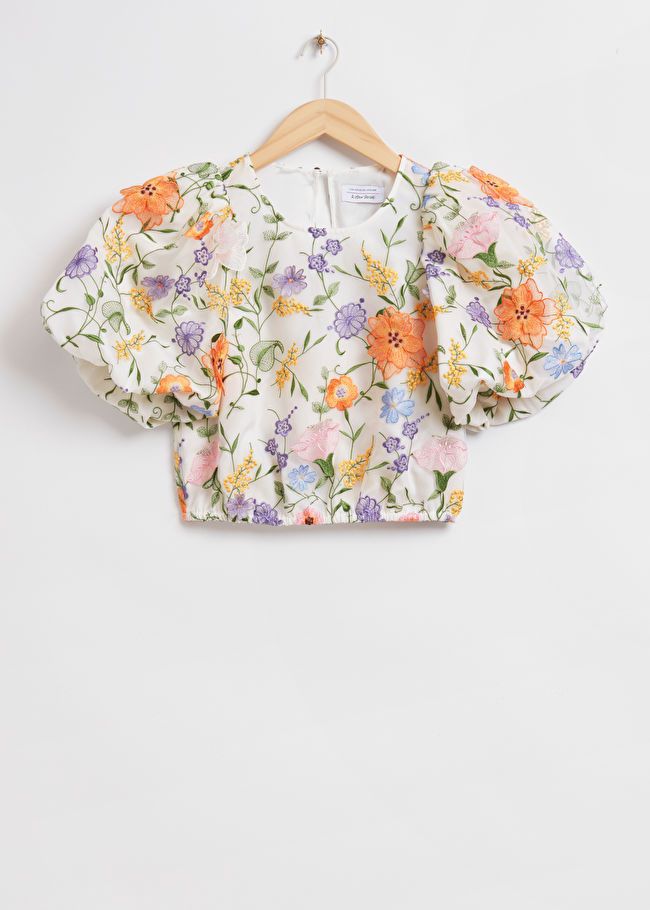 Voluminous Puff Sleeve Embroidered Blouse | & Other Stories US