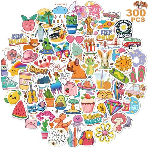 Wninbu 300 PCS Cute Stickers for Kids,Water Bottle Sticker Pack for Teens Girls Boys,Kawaii Waterproof Vinyl Stickers for Water Bottles,Skateboard,Laptop Students Classroom Decor Prizes (Cute 300 pcs) | Amazon (US)