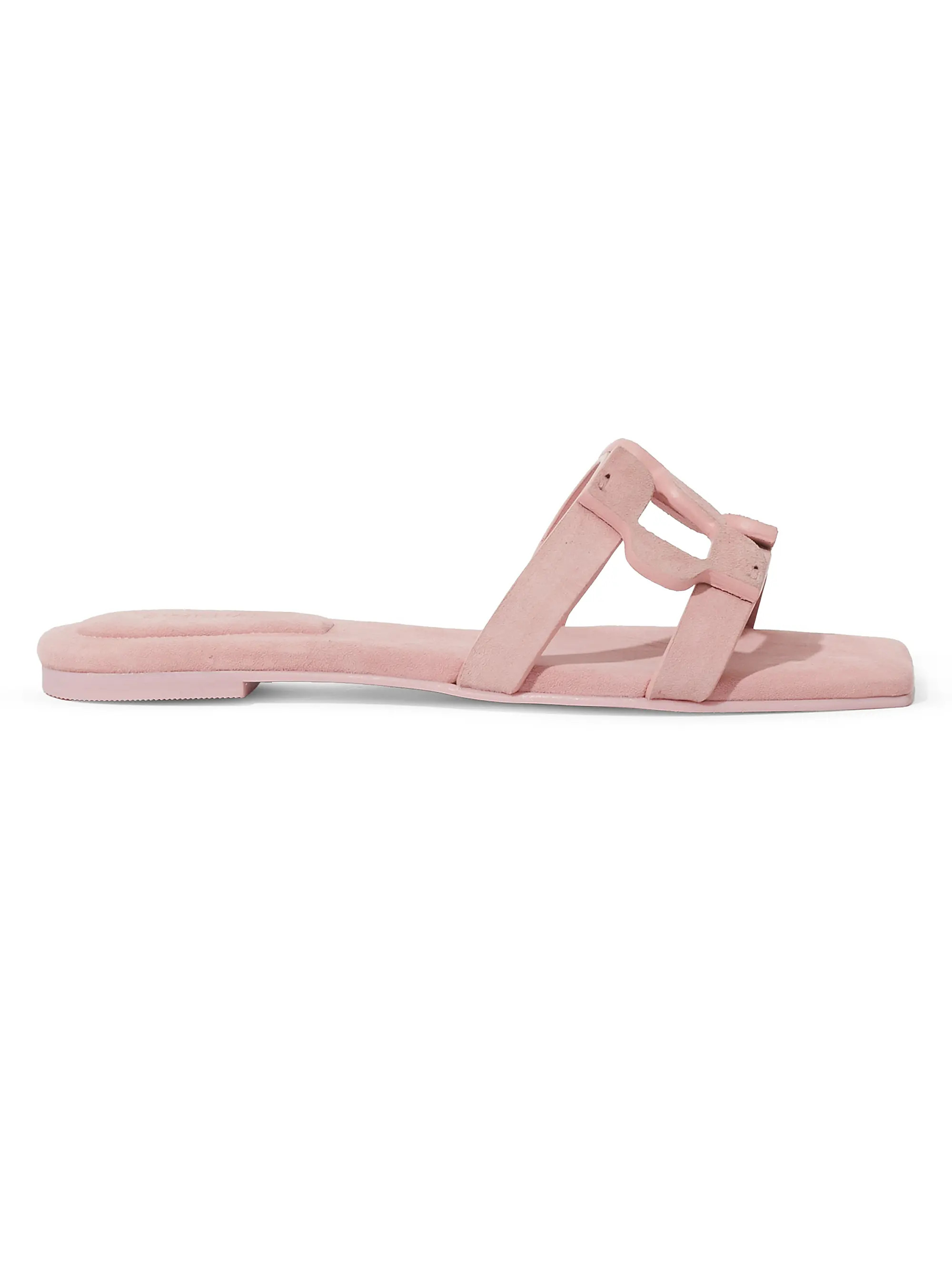 Monogrammed Cut-Out Suede Sandals | Saks Fifth Avenue