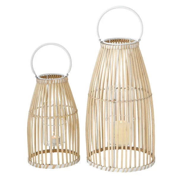 Cage Hurricane 2 Piece Bamboo Lantern Set (Set of 2) | Wayfair North America