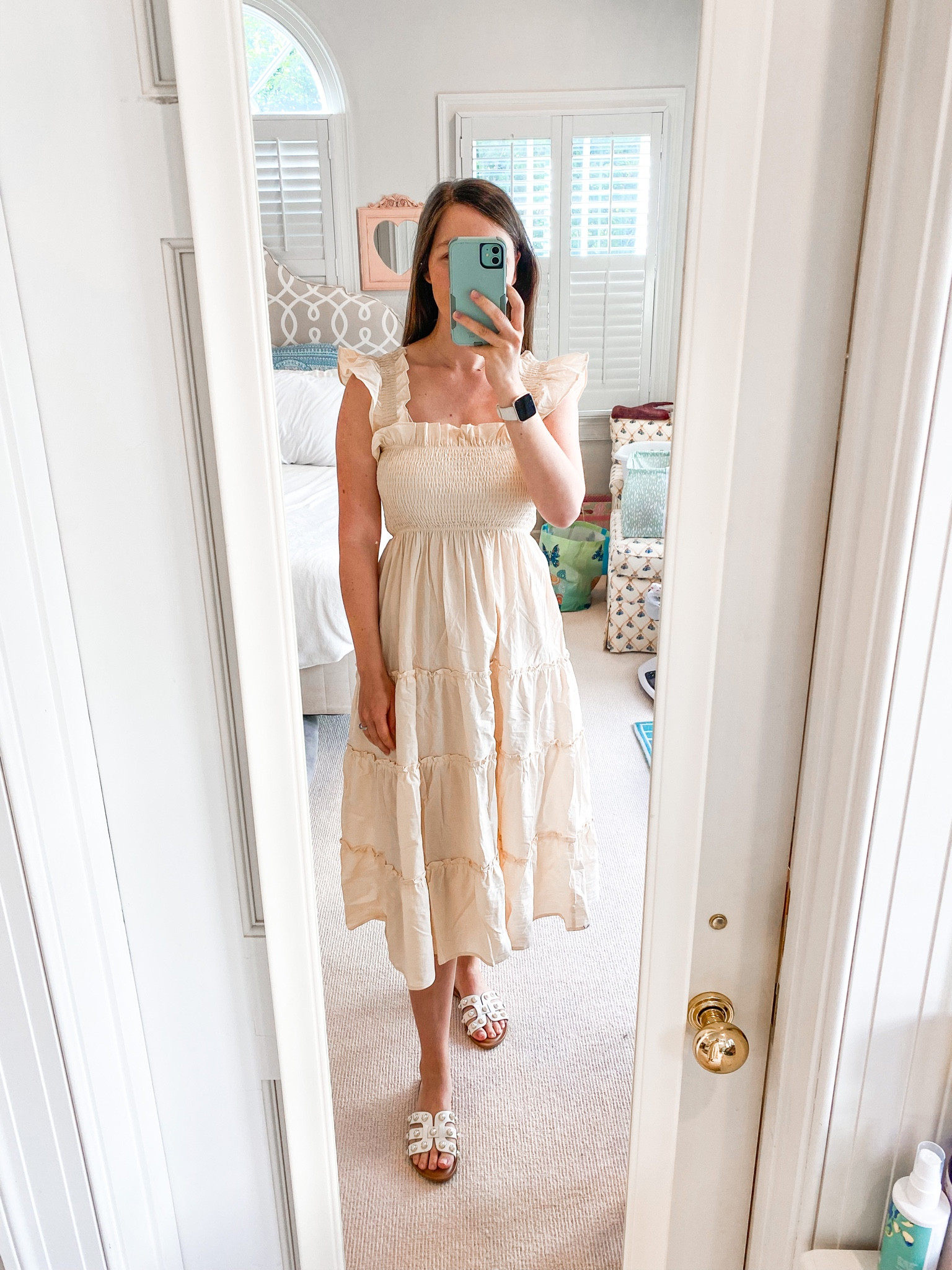 Nap dress Amazon Find! Only $34! Comes in a few colors. (*Wearing size small.) 

Perfect maternity and postpartum dress! Nursing friendly.

Smocked dress. Nap dress dupe. Midi dress. Cotton dress. Summer dress. Ruffle dress. #amazonfashion #amazondress #napdress #dupe #amazonfinds #maternity #postpartum #breastfeeding 

#LTKunder50 #LTKbump #LTKbaby