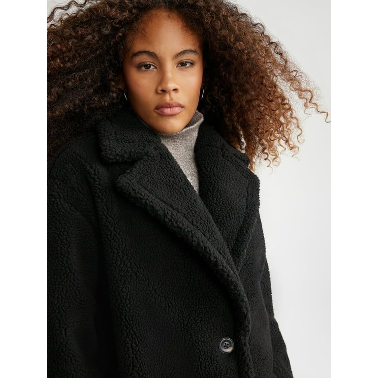 Free Assembly Women's Oversized Teddy Coat, Sizes XS-XXXL - Walmart.com | Walmart (US)