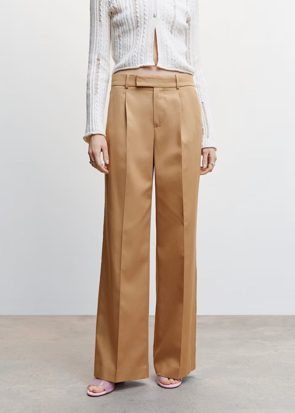 Wideleg lyocell pants | MANGO (US)