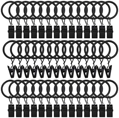 Topspeeder 42 Pack Curtain Rings with Clips Decorative Drapery Rustproof Vintage 1 Inch Interior ... | Amazon (US)