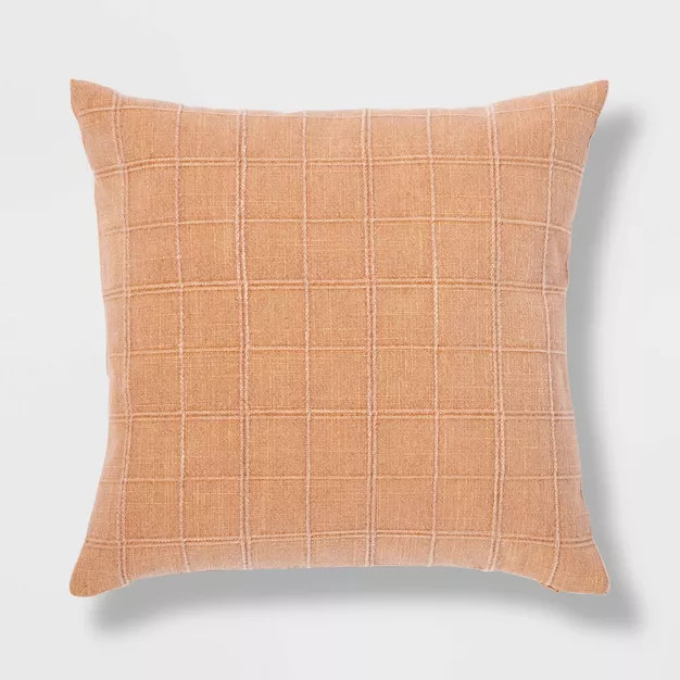 Woven Washed Windowpane Throw Pillow - Threshold™ | Target
