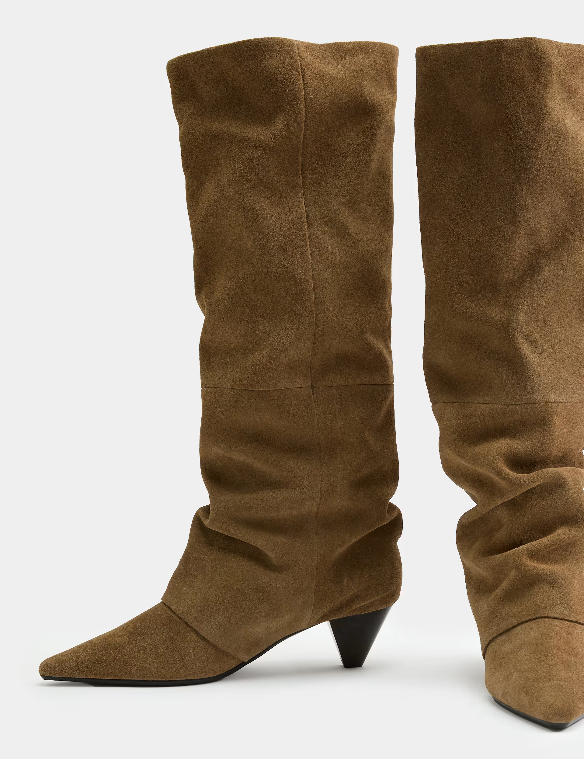 Suede Slouchy Kitten Heel Knee High Boots | Marks & Spencer (UK)