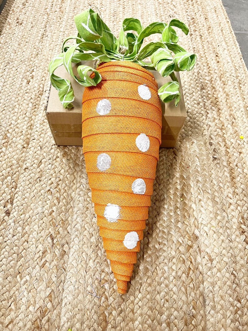 Carrot With Polka Dots Wreath Attachment 19in X 6in - Etsy | Etsy (US)