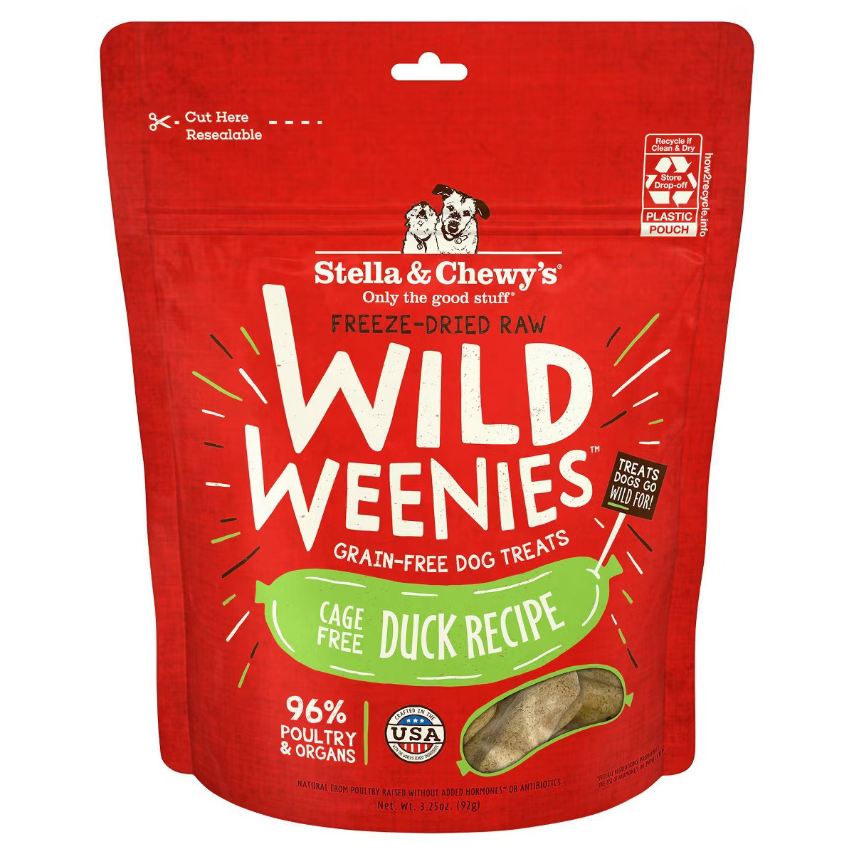 Stella & Chewy's Wild Weenies Duck Flavor Chewy Dog Treats - 3.25oz | Target