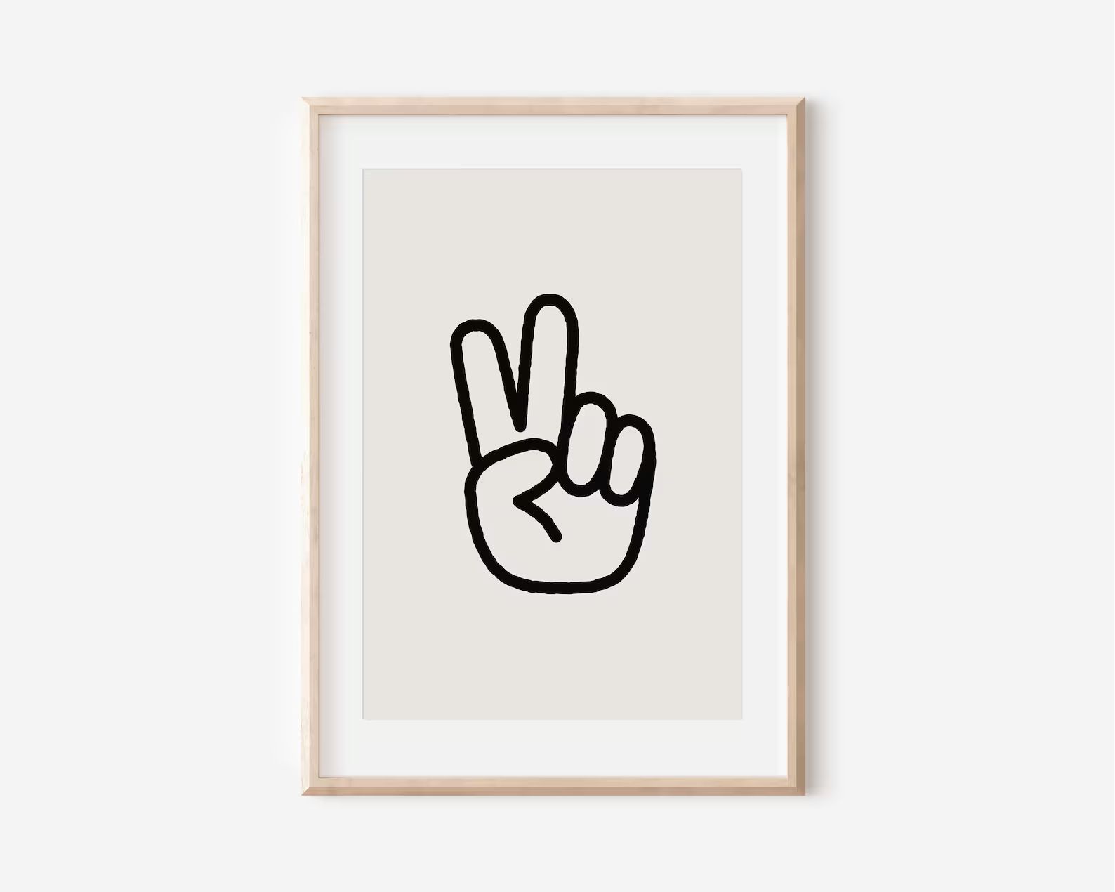 Peace Sign Digital Print, Neutral Wall Art, Neutral Nursery Art, Cute Baby Room Art, Downloadable... | Etsy (US)