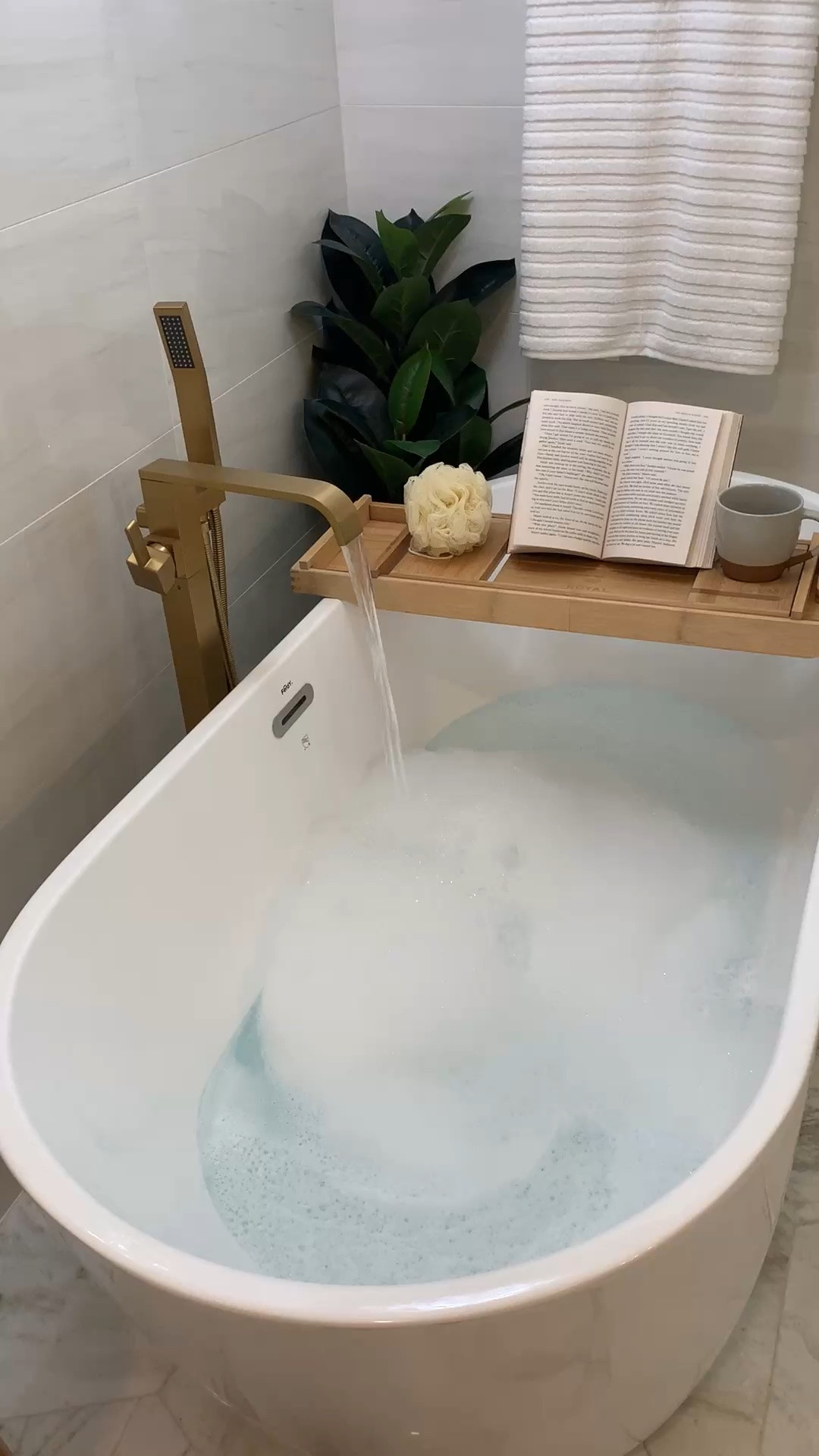 Time for a relaxing bath!  Bathroom decor, freestanding bathtub, self care