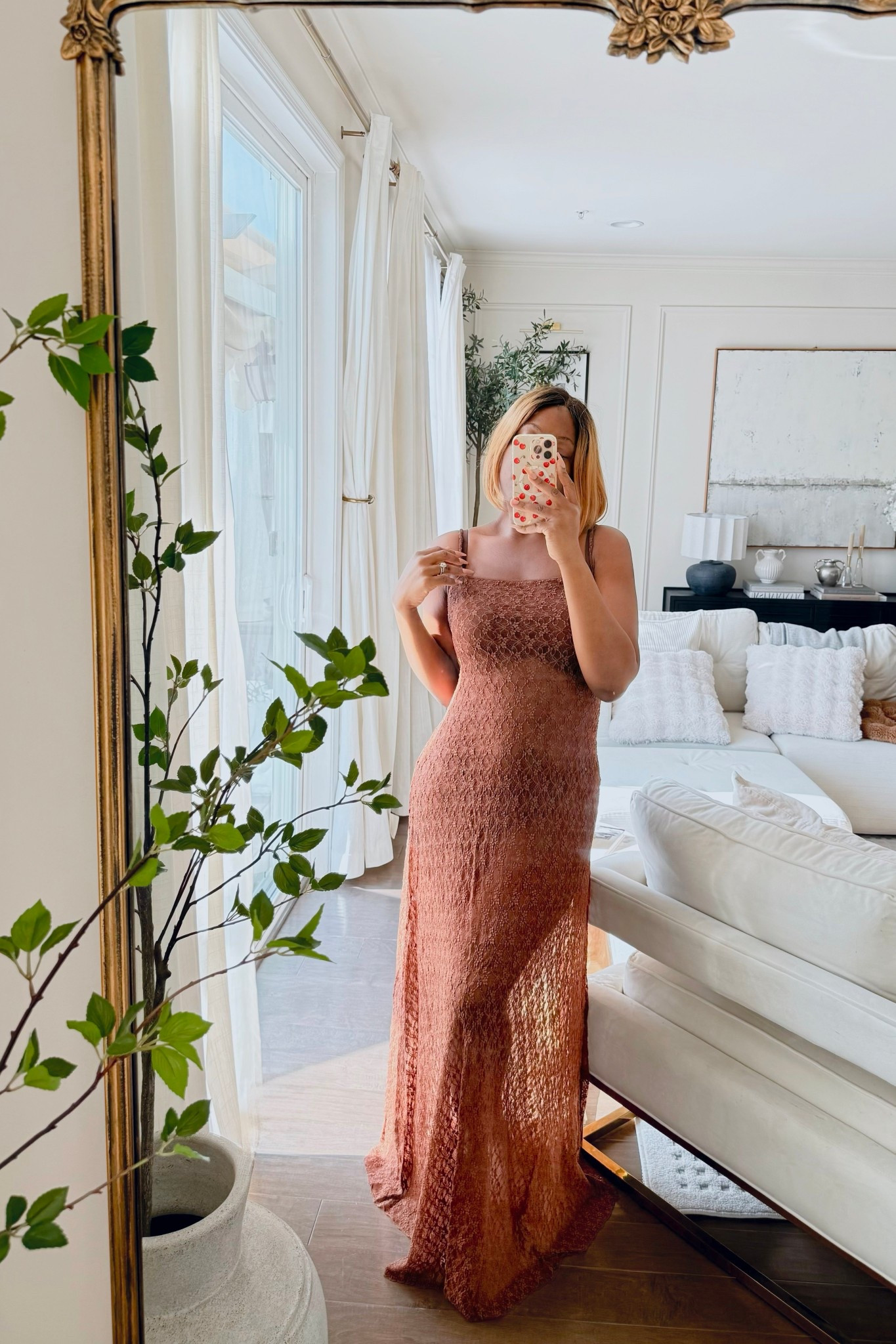 Loving this dress. I love the brown lace . It’s not lined so I will probably wear a long blazer over it 

#LTKMidsize #LTKSaleAlert #LTKValentine