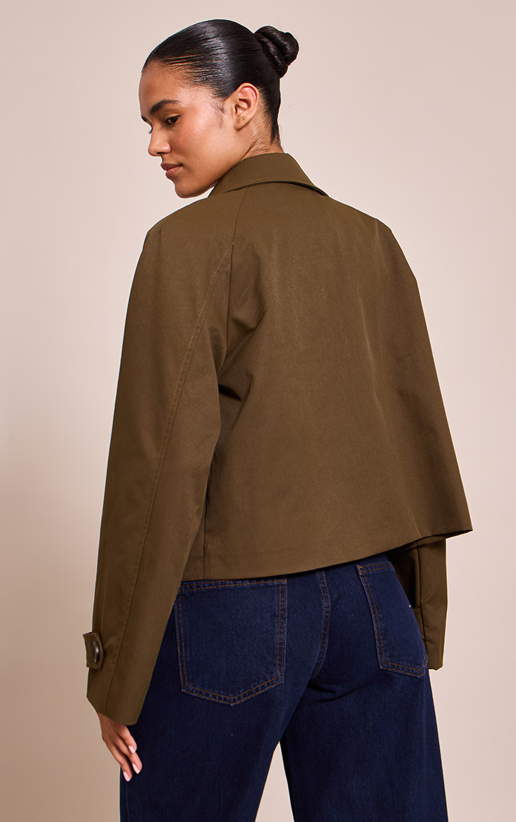 Khaki Long Sleeve Trench Style Jacket | Outerwear | PrettyLittleThing UK