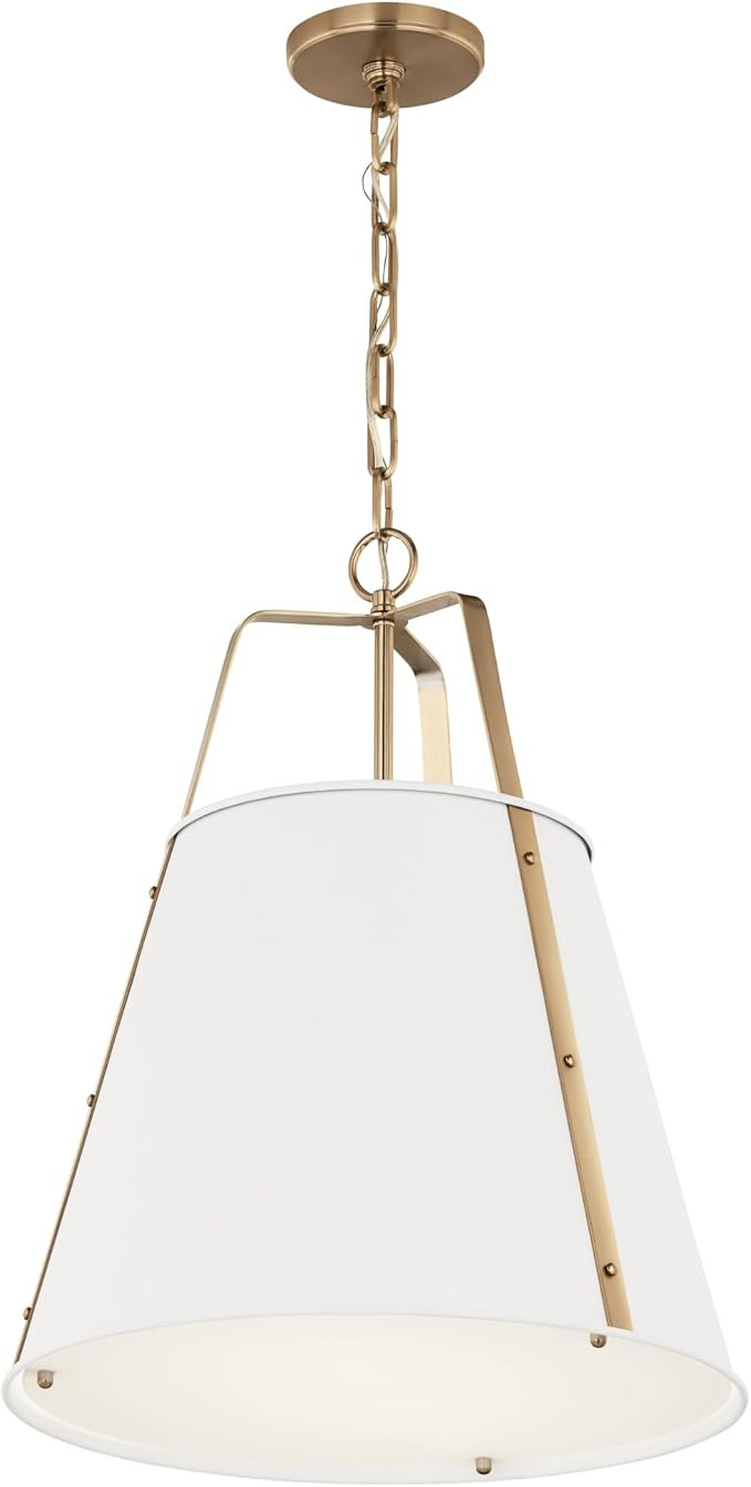 Kichler Etcher 2-Light Pendant, Updated Traditional Light with Etched Painted White Glass Diffuse... | Amazon (US)