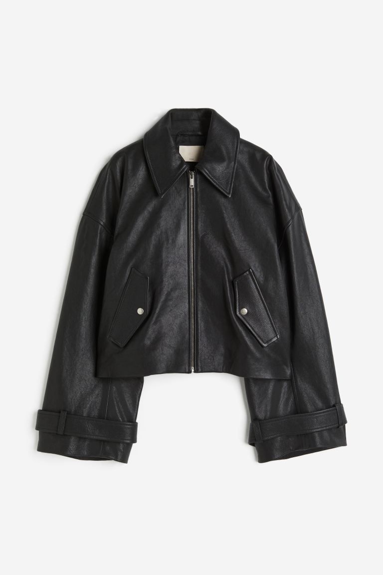 Leather jacket - Black - Ladies | H&M GB | H&M (UK, MY, IN, SG, PH, TW, HK, KR)