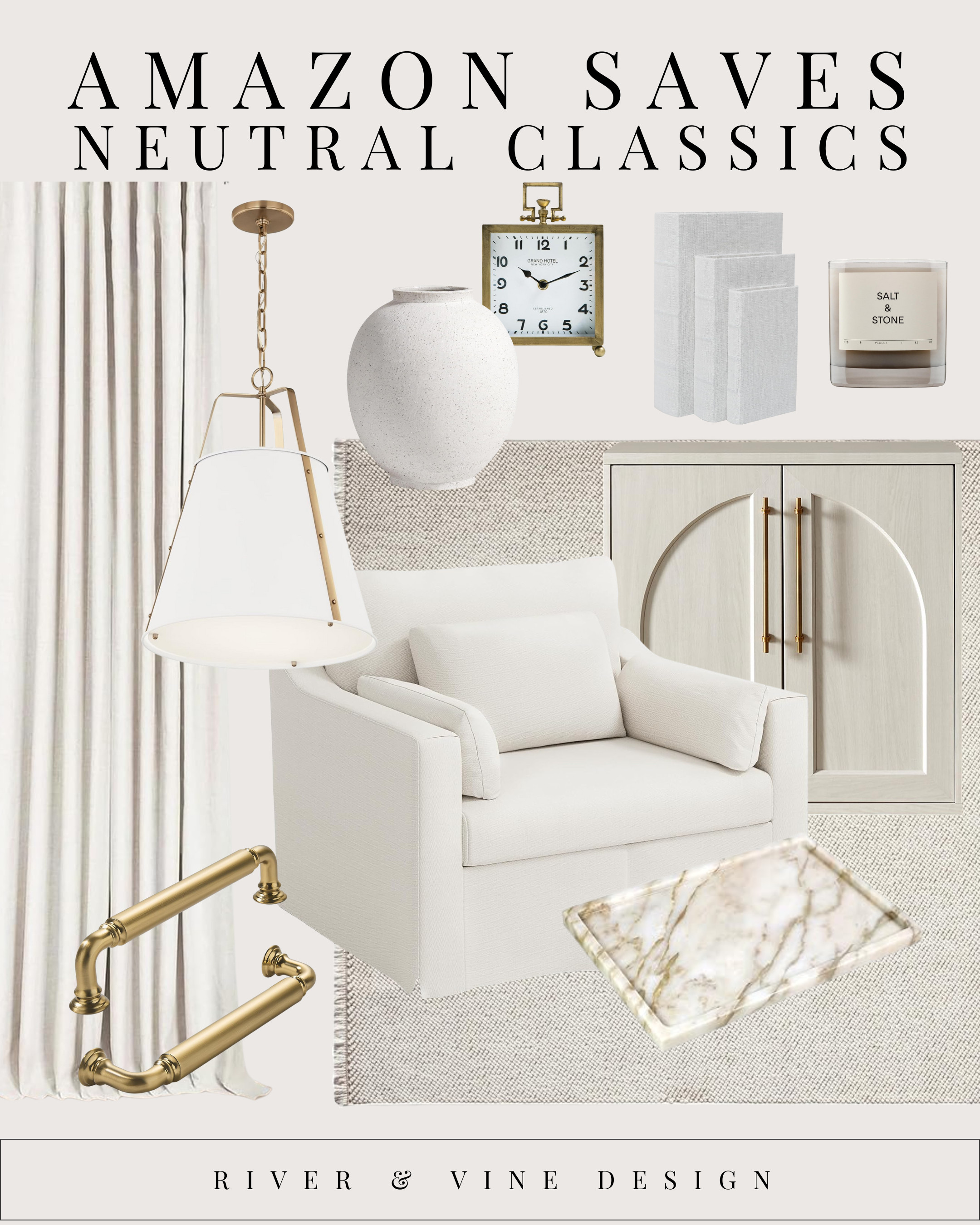 This is one of my favorite formulas for pulling together a designer-looking space using neutral, classic pieces from Amazon 🤍

The key is contrast + repetition:
• A soft, tailored chair or sofa as the base
• Warm brass, stone, and light wood repeated throughout
• Sculptural lighting and organic shapes to keep neutrals from feeling flat

If your room ever feels “nice but unfinished,” it’s usually because one anchoring piece is missing — a substantial cabinet, statement lighting, or a stone accent. Once that’s in place, everything else starts to feel intentional.

I linked every Amazon piece here so you can recreate the look exactly or mix these neutral classics into your own space. Start with one item and build slowly — timeless always wins.

👉 Tap to shop the Amazon finds
👉 Save this for future neutral updates
👉 Start with one piece and layer from there 

 #LTKHome