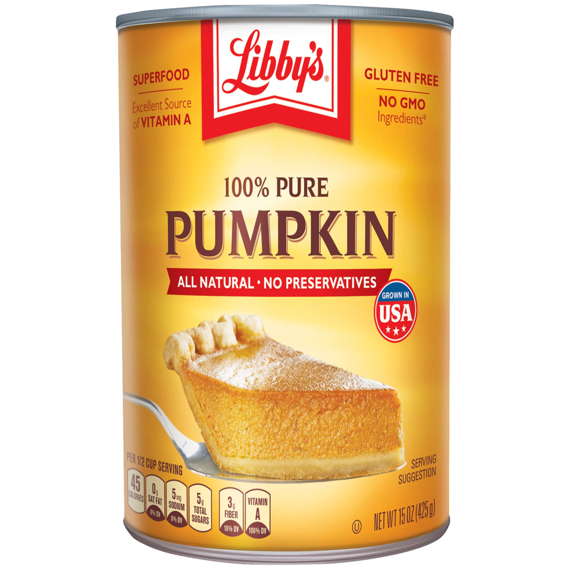 Libby's 100% Pure Canned Pumpkin all natural no preservatives, 15 oz | Walmart (US)