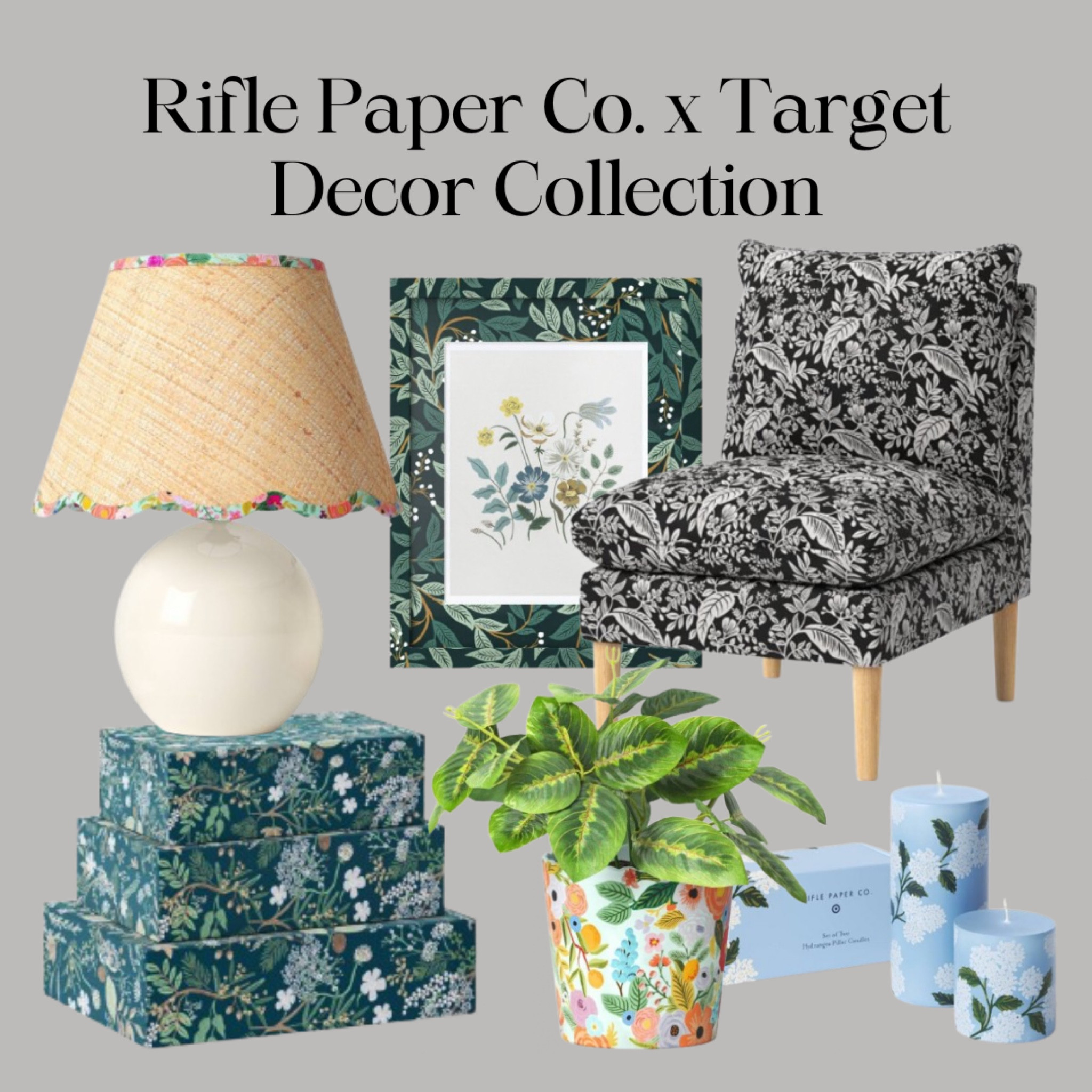 Rifle Paper Co. x Target
Decor Collection

Flower chair, lamp, boxes,  plant, frame, candles, decor, target

#LTKsalealert #LTKhome #LTKSpringSale