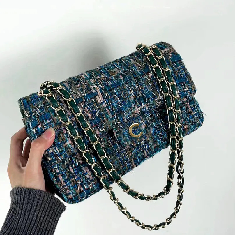 Save Big on Bulk Korean Tweed Shoulder Bag Luxury Designer Bag Trendy Korean Style Tweed Fabric S... | DHGate