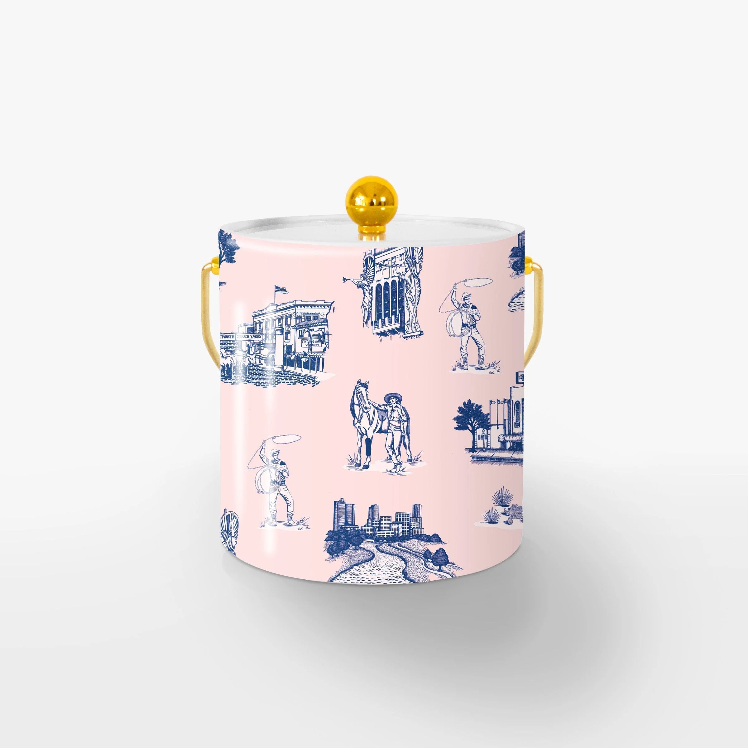 Fort Worth Toile Ice Bucket | Colorful Prints, Wallpaper, Pajamas, Home Decor, & More | Katie Kime Inc