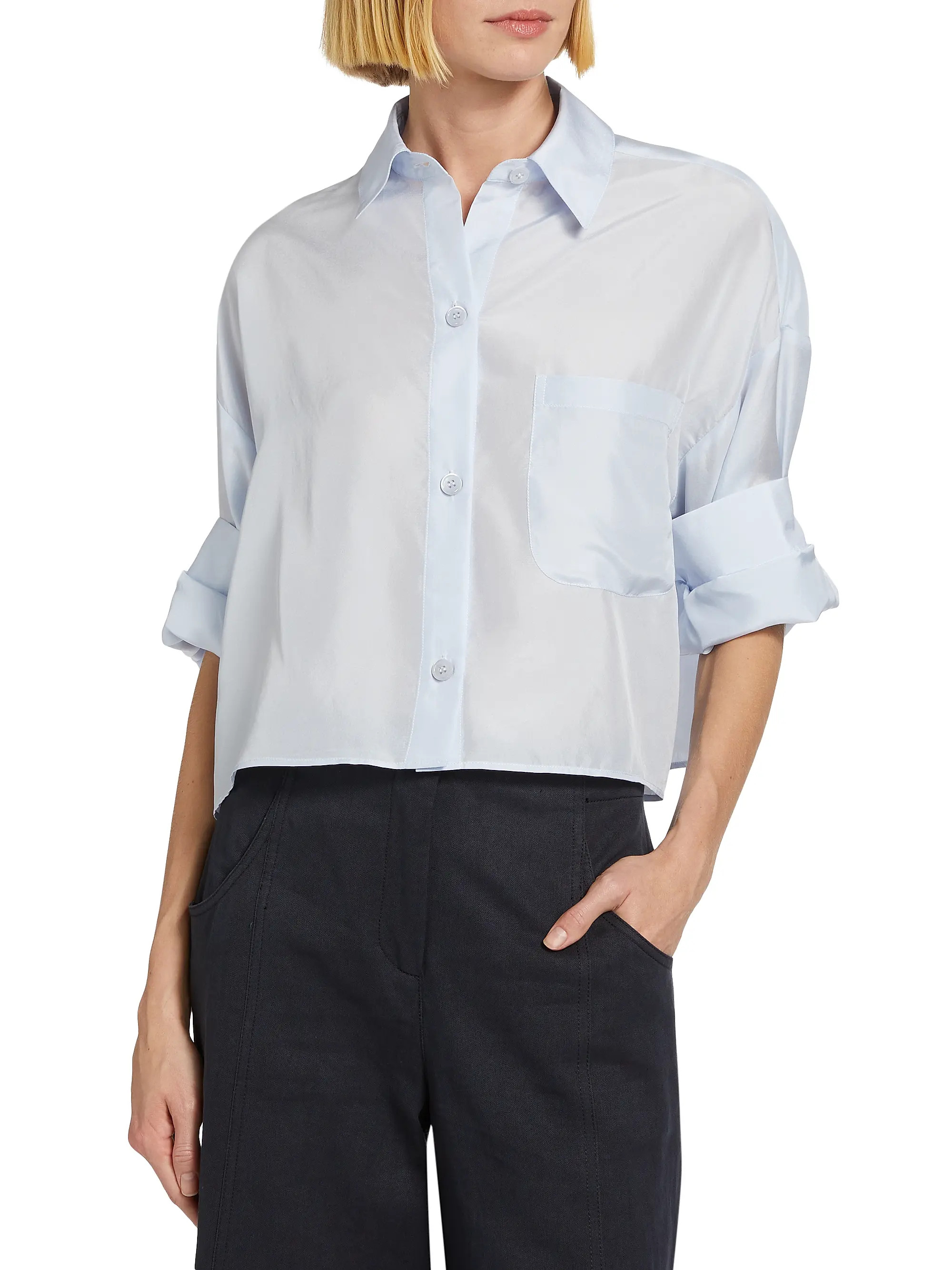 Next Ex Silk Crop Shirt | Saks Fifth Avenue
