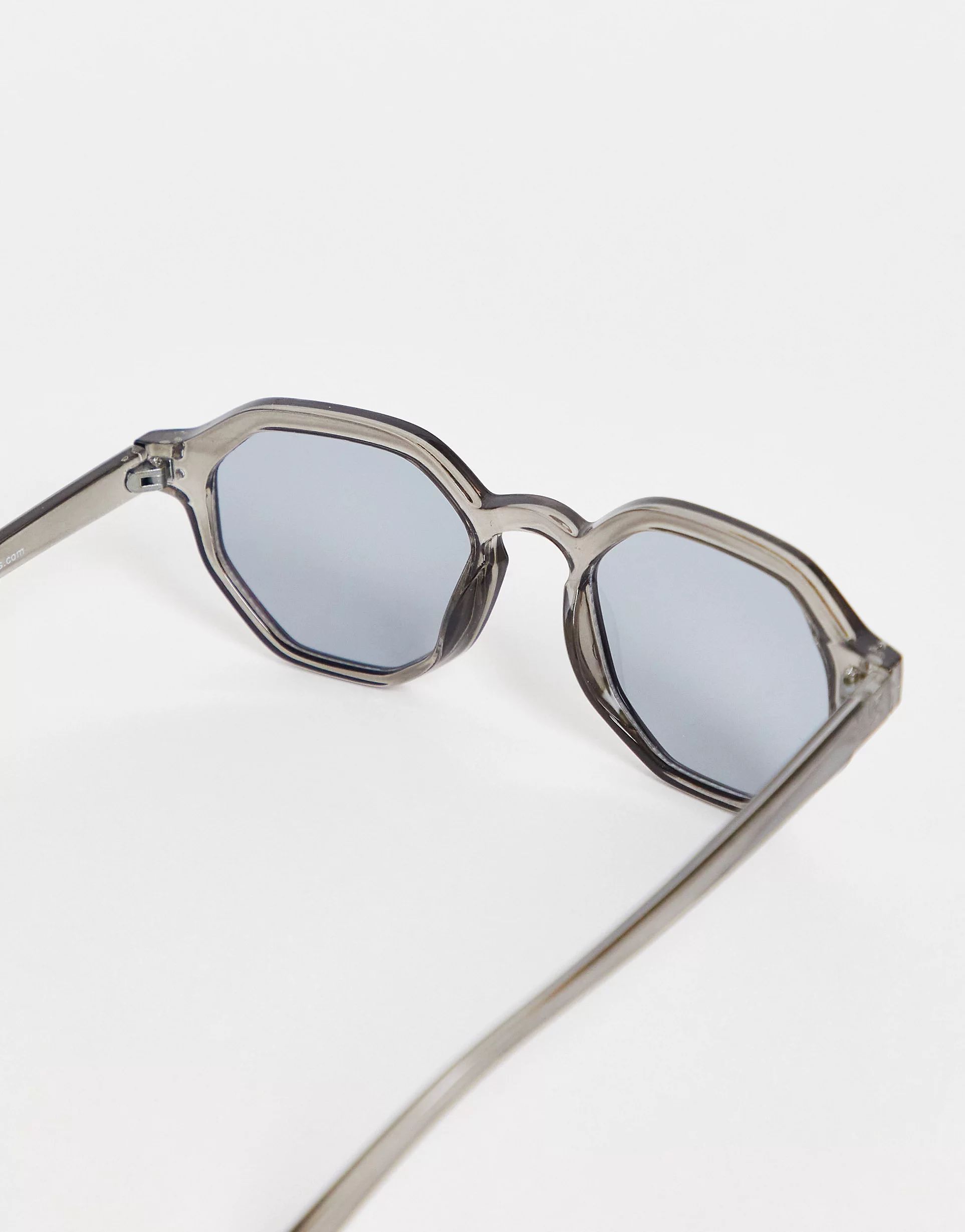 ASOS DESIGN hexagon sunglasses in gray - CHARCOAL | ASOS (Global)