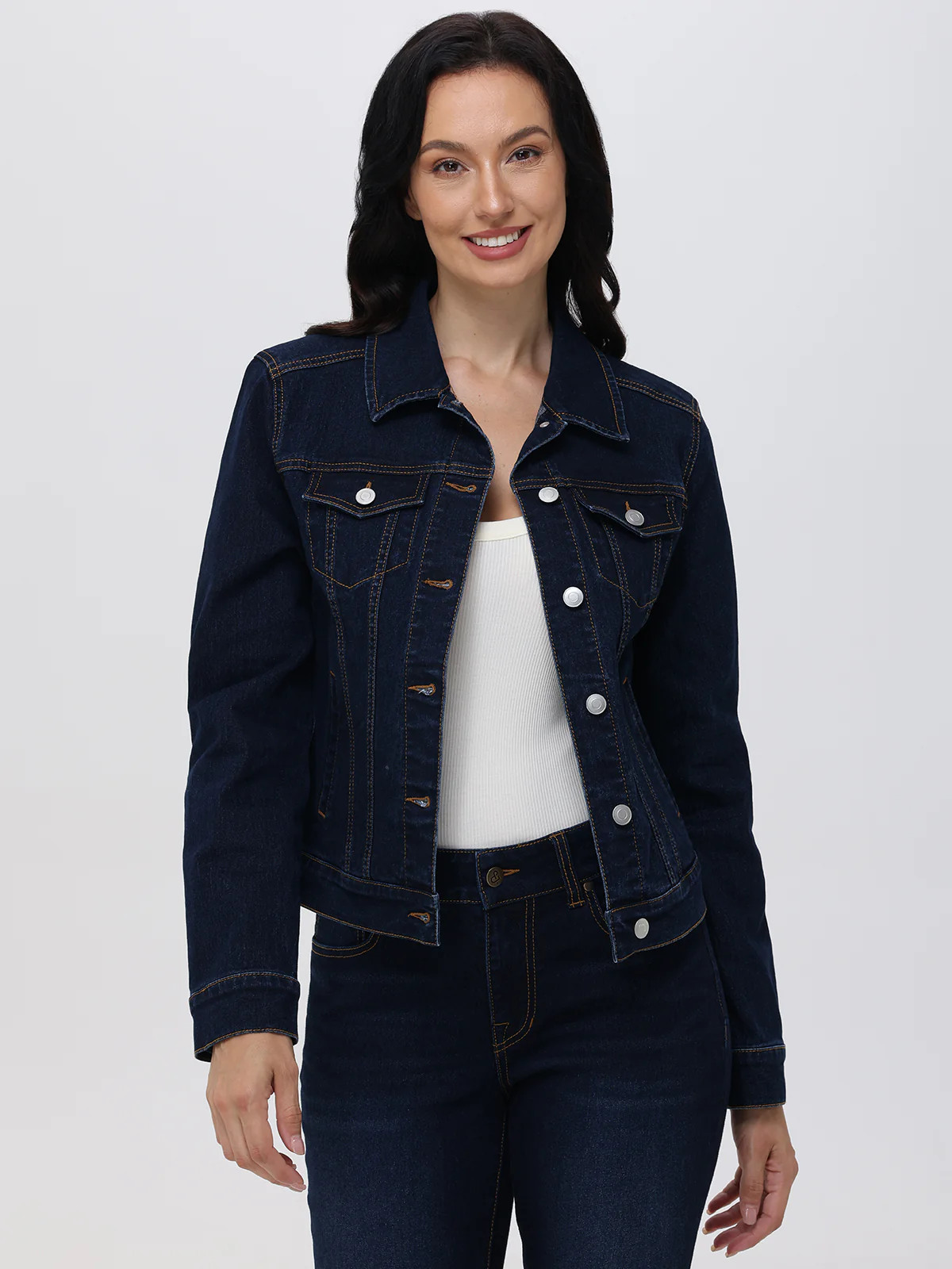 89th & Madison Classic Denim Jacket In Dark Wash | 89th + Madison