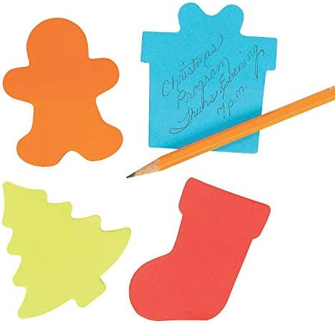Fun Express Christmas Shaped Sticky Notes - Stationery - 12 Pieces | Amazon (US)