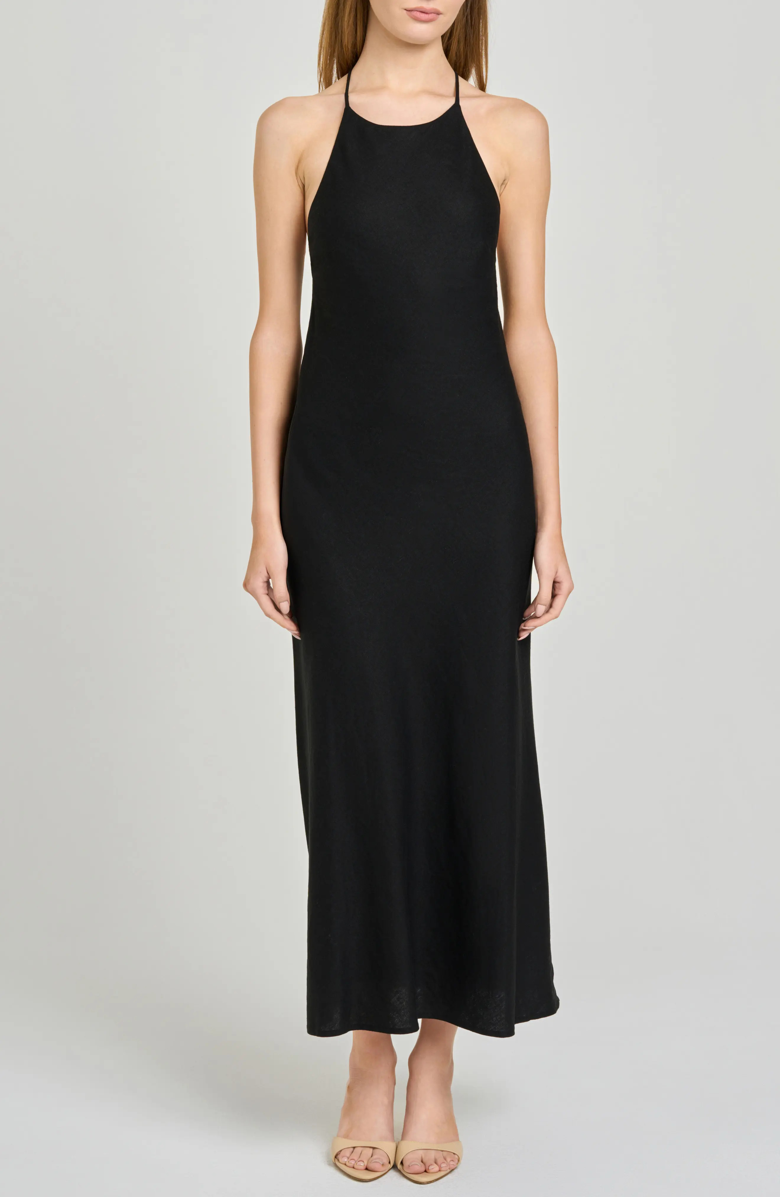 WAYF Lucienne Strappy Back Linen Blend Maxi Dress (Women) | Nordstrom | Nordstrom