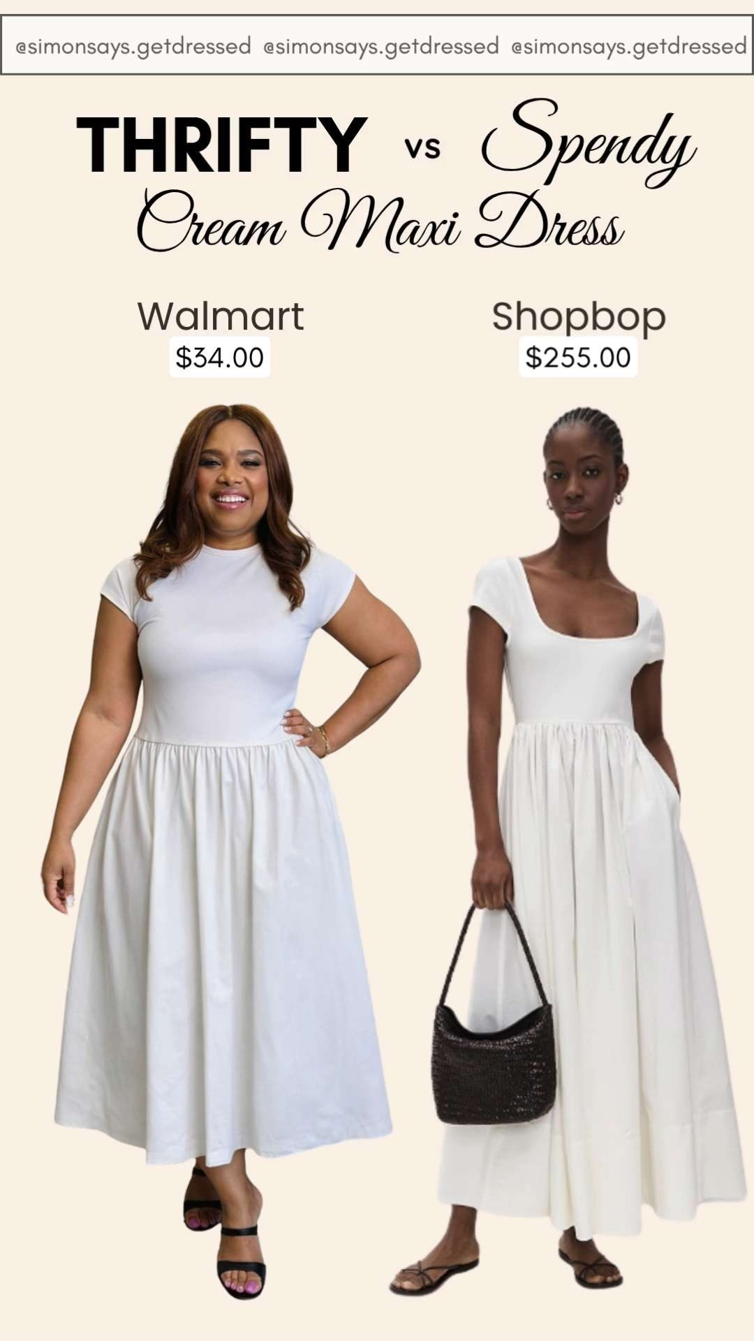 Thrifty vs. Spendy 🤍 Which Cream Maxi Dress is your vibe? Whether you're saving or splurging, you don’t have to compromise on style. From budget-friendly finds to luxe picks, we’ve rounded up options that give you that effortless, chic look. 

Hit the bell in my LTK 🔔 (top right) so you get all the exclusives first! #LTKootd

#LTKU 

 