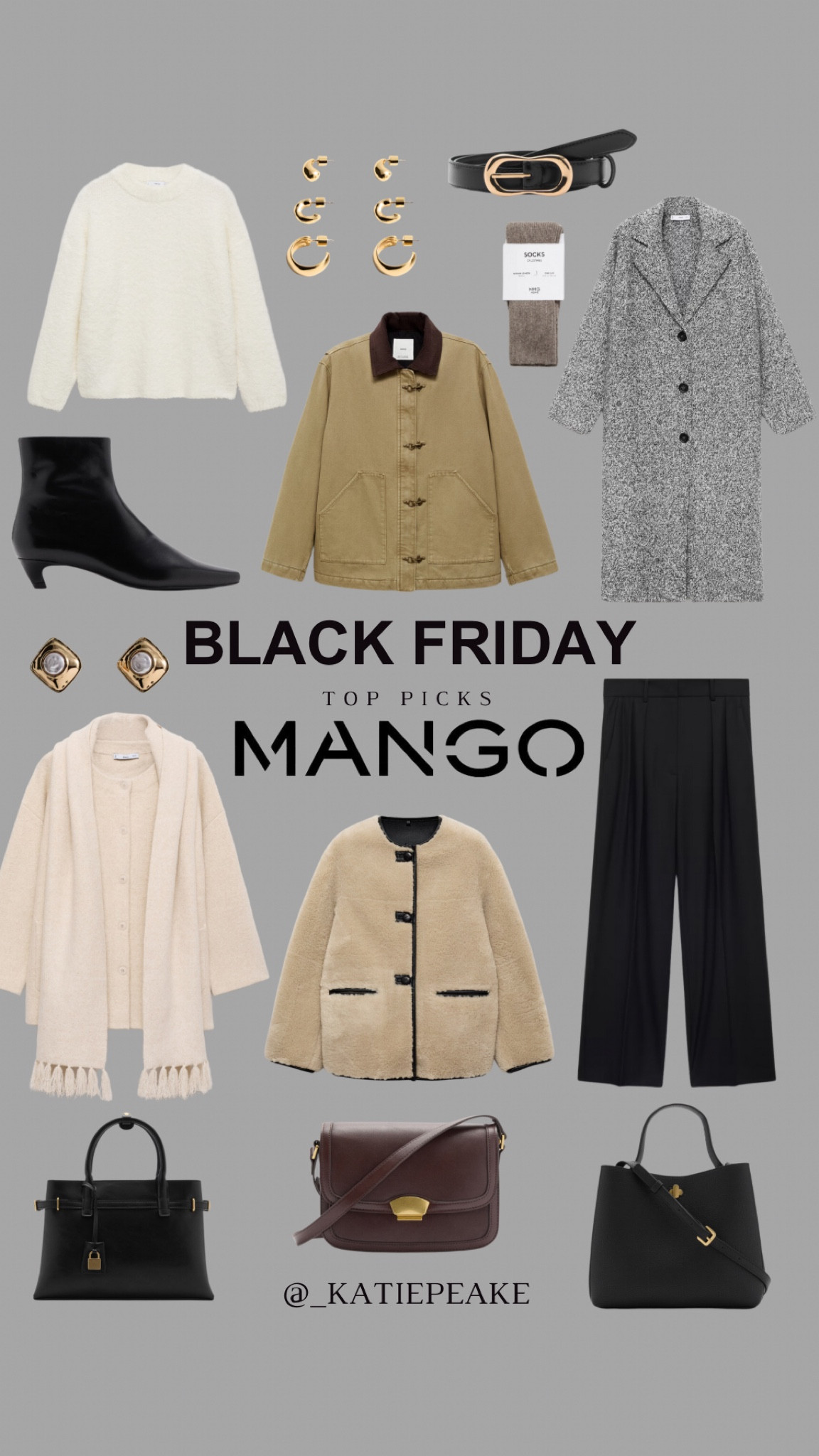 BLACK FRIDAY - Mango top picks up to 50% off 🖤 

Shearling jacket, black trousers, boots, scarf jacket, ankle boots, black bag, grey coat, long coat 

#LTKwinter #LTKCyberWeek #LTKsale