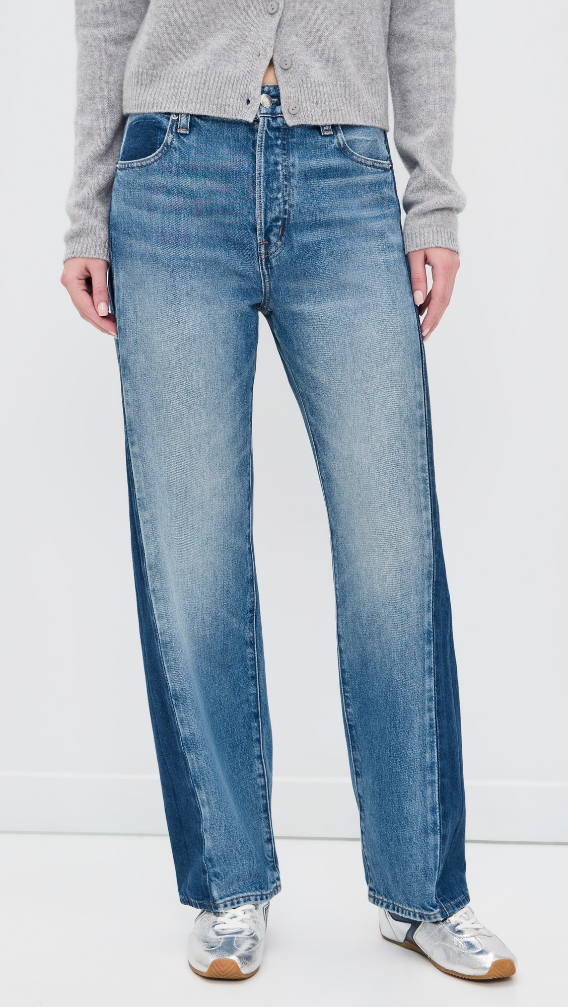 Pieced Barrel-Leg Jeans in Linden Wash | Shopbop