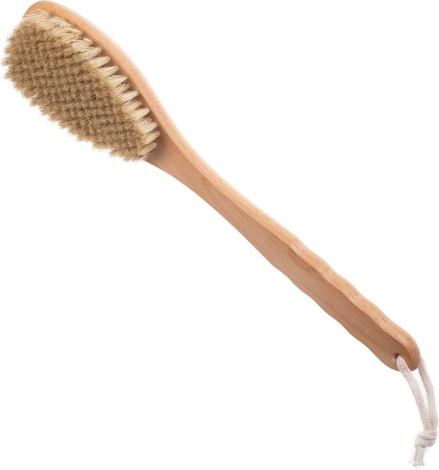 Dry Brushing Body Brush, Cellulite and Stretch Mark Reduction, Scar Smoothing, Skin Rejuvenation, Pore Opening, Exfoliating Body Brush for Dry Brushing Beechwood Handle with Boar Bristles Large 15" | Amazon (US)