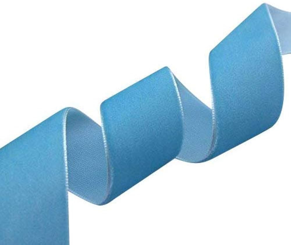 Chenkou Craft 5 Yards 1"(25mm) Light-Blue Velvet Ribbon (Light Blue) | Amazon (US)