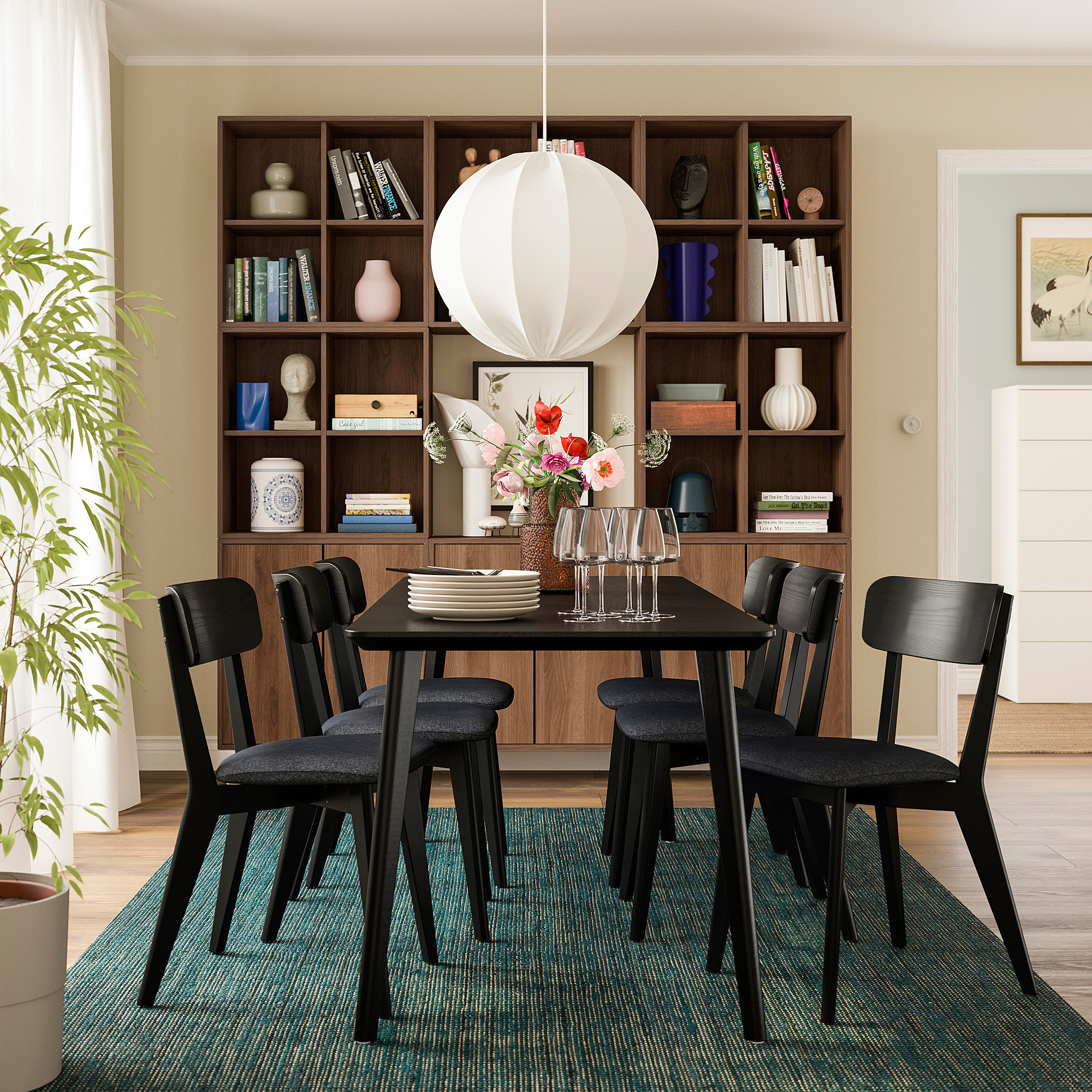 IKEA LISABO table, black/ash veneer, 78 3/4x30 3/4 | IKEA US