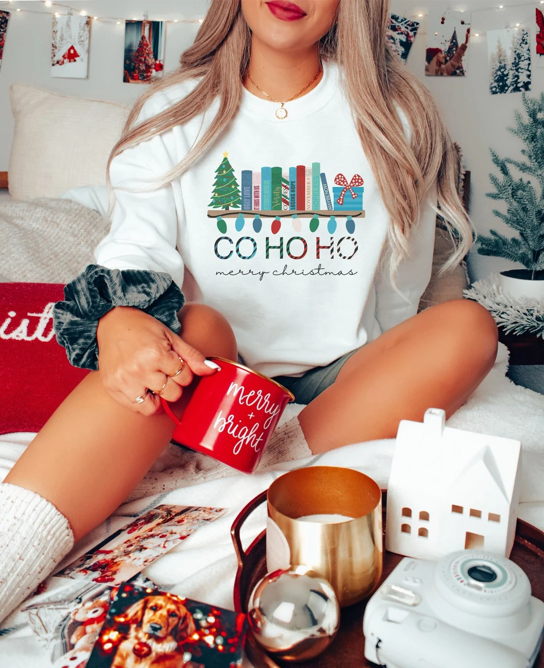 Co Ho Ho Sweatshirt, Bookish Christmas Sweater, Colleen Hoover, Book lovers, Bookish Gift, Gift f... | Etsy (US)