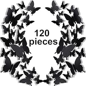 120 Pieces 3D Butterfly Wall Stickers 3 Sizes Removable Butterfly Mural Decals for Baby Kids Room... | Amazon (US)