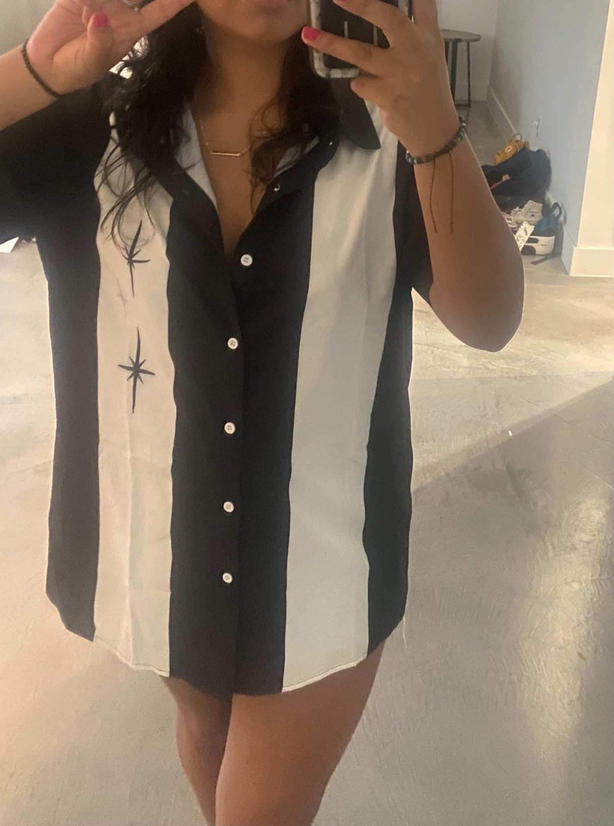 Men's Vintage Bowling Shirts 1950s Casual Short Sleeve Button Up Contrast Shirt Summer Color Bloc... | Amazon (US)