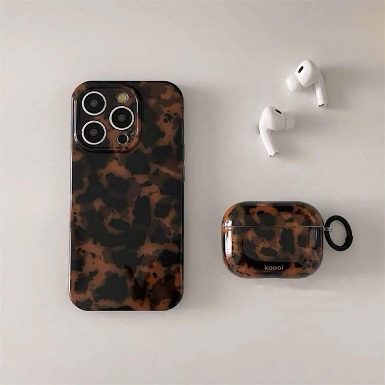 High-End Retro Tortoise Shell & Leopard Pattern Phone Case, Compatible With IPhone 12, 15 Pro Max... | SHEIN