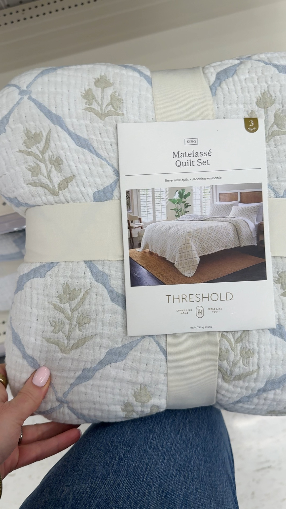 This quilt is such a pretty, easy layer. Lightweight, textured, and reversible, it gives the bed that collected, cozy look without feeling heavy. I love pieces like this for adding interest while still keeping things calm and simple.

An easy update that works year-round and layers beautifully with sheets, shams, or a throw at the end of the bed.


Target bedding | matelasse quilt | lightweight quilt | cottage style bedding | textured bedding | bedroom layering | classic bed linens | Threshold bedding

#targetfinds #targethome #thresholdhome #matelassequilt #bedroominspo #cozybedding #layeredhome #classicstyle

#LTKHome #LTKFindsUnder100