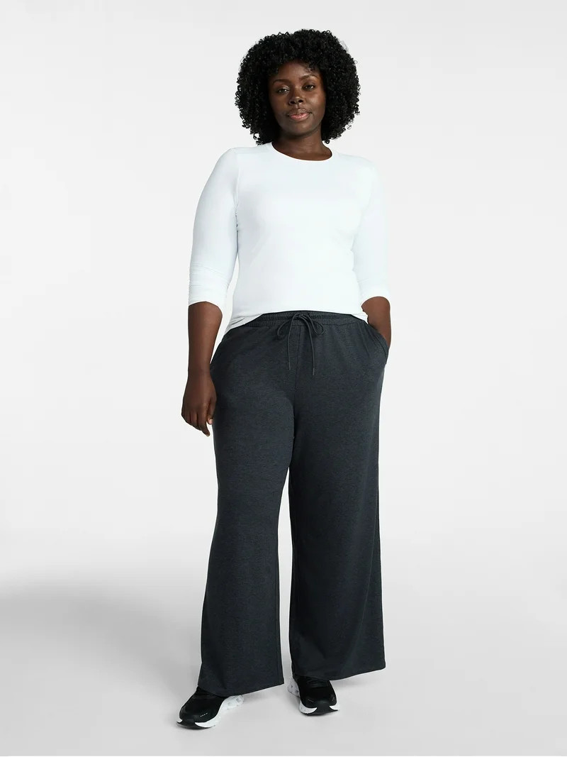 Athletic Works Women's and Women's Plus ButterCore Lightweight Wide Leg Pants, Sizes XS-4X | Walmart (US)