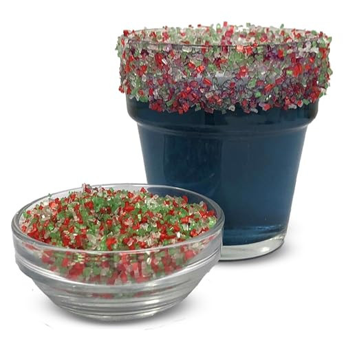 Snowy River Holiday, Cocktail & Margarita Sugar Rimmer - Vibrant Naturally Colored Sugar for Cocktail Rimming, Baking & Decorating, Medium Crystal - 16oz | Amazon (US)